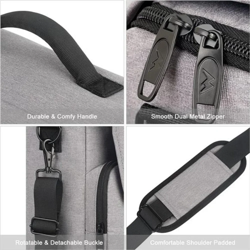 Business Briefcase Men Women Durable Water Resistant Laptop Bag w Shoulder Strap